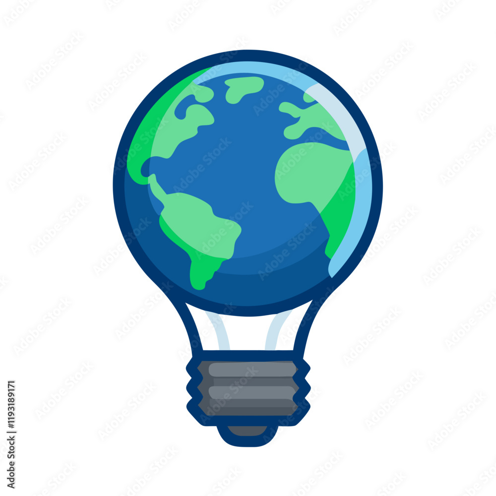 Light bulb with Earth symbolizing global innovation