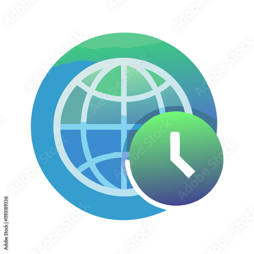 Globe with clock symbolizing global timekeeping