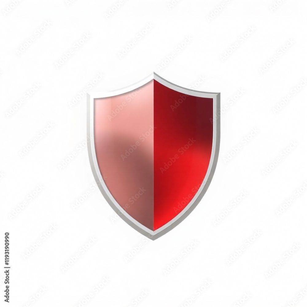 Red and Pink Metallic Shield: A Symbol of Protection and Security Red and Pink Metallic Shield: A Symbol of Protection and Security