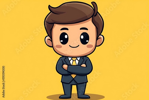 Smiling Cartoon Businessman Illustration11 photo