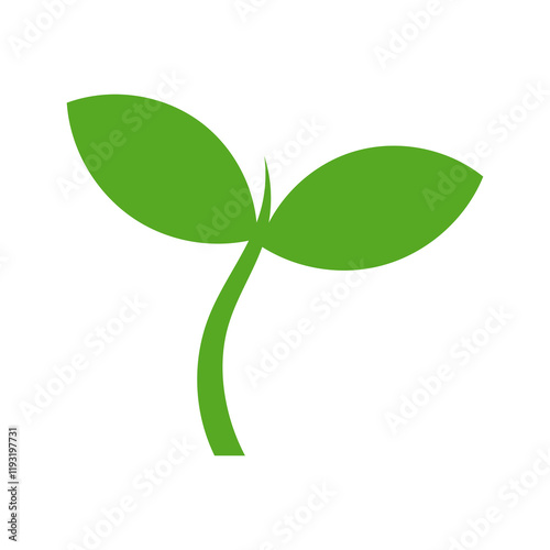 Green plant icon. PNG illustration.