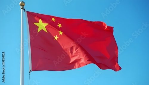 China flag waving against sky photo