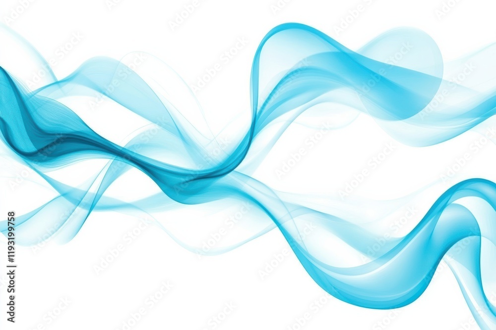 Fototapeta premium A flowing abstract design featuring soft blue waves and gradients, ideal for backgrounds or artistic projects.