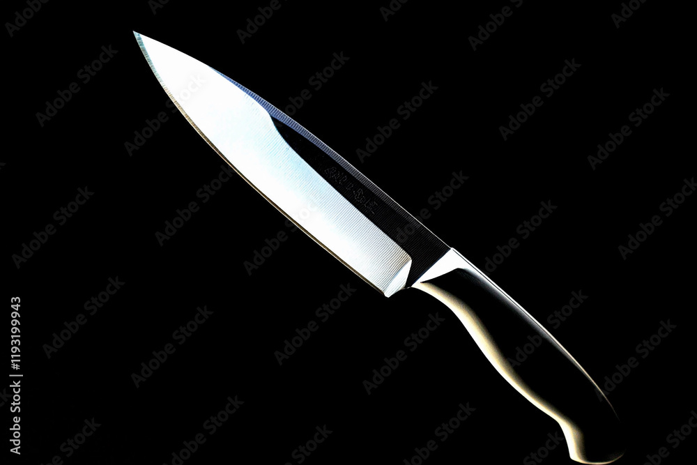 Obraz premium Danger looms with knife in darkness