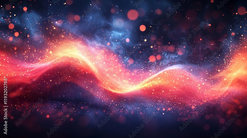 Obraz premium Digital Landscape Paved by an Abstract Glowing Network in Vivid Colors