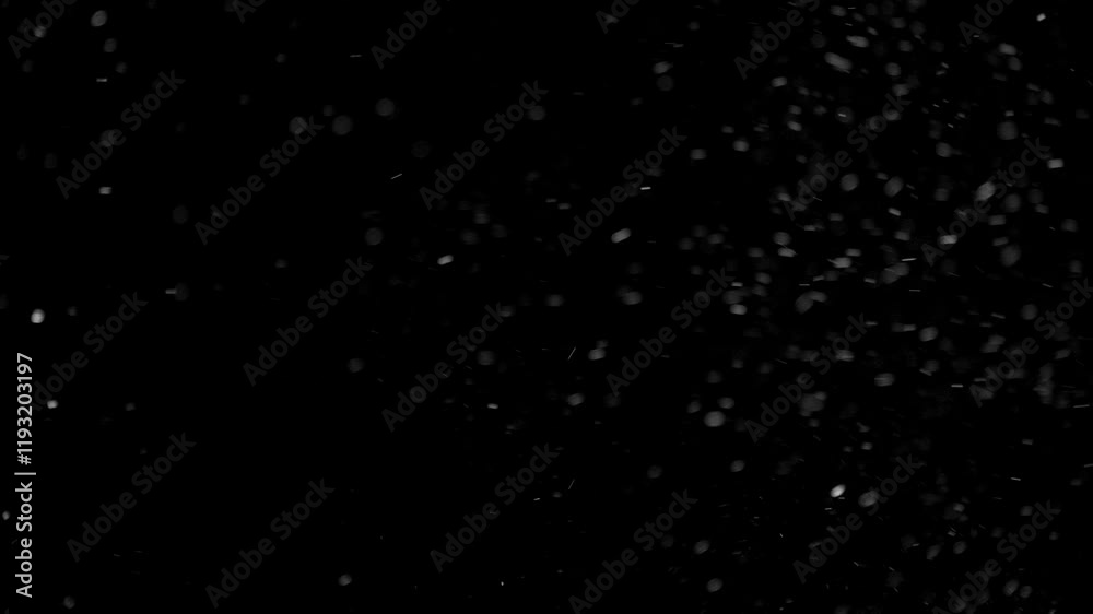 Natural Organic Dust Particles Floating On Black Background, Dynamic Dust Particles Randomly Floating In Space, Shimmering Glittering Dust Particles With Bokeh. Natural Organic Dust Particles Floating On Black Background, Dynamic Dust Particles Randomly Floating In Space, Shimmering Glittering Dust Particles With Bokeh.