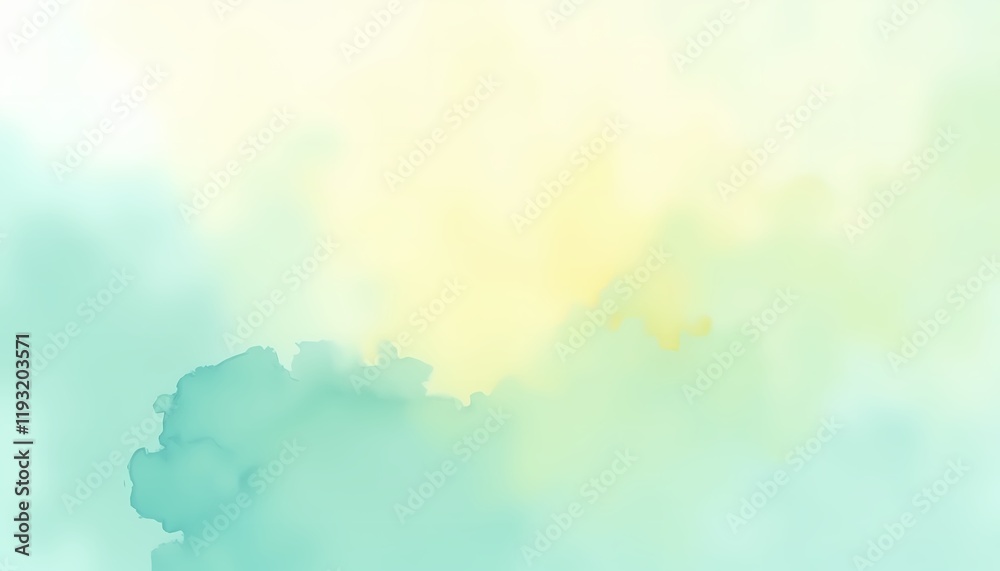Fototapeta premium Light green watercolor abstract background with soft gradient