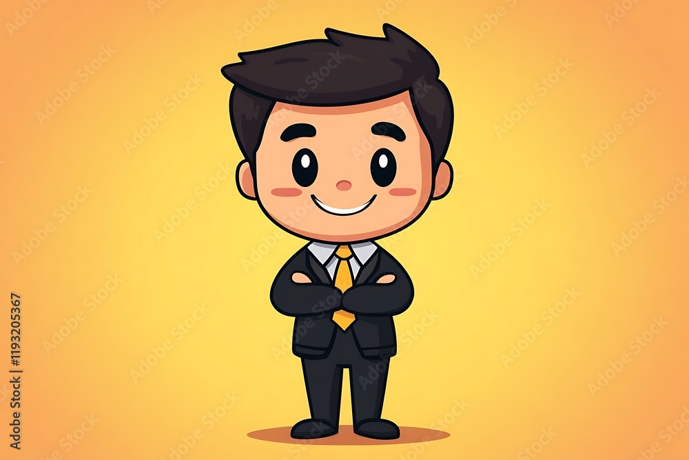 Smiling Businessman Illustration in Suit2 Smiling Businessman Illustration in Suit2