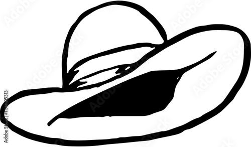 Wild western. Hand drawn doodle sketch illustration. Cowboy hat 