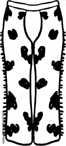 Wild western. Hand drawn doodle sketch illustration. Cowboy pants
