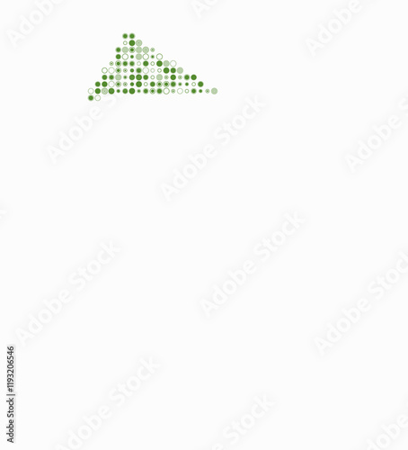 District of Columbia, shape of the state build of colored cells. Digital style map of the District of Columbia on white background. Small size circle blocks. Simple vector illustration.