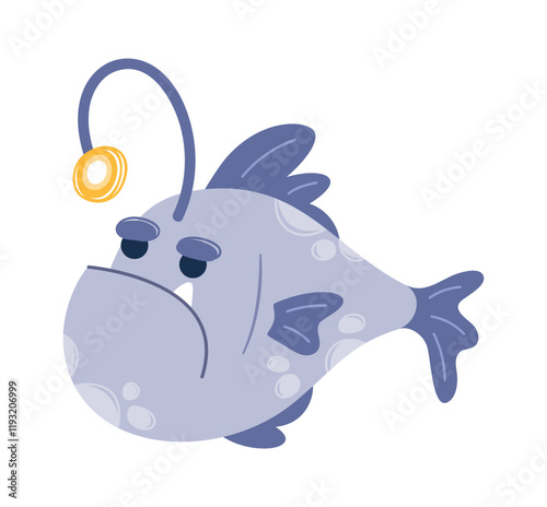 Angler fish monkfish underwater character