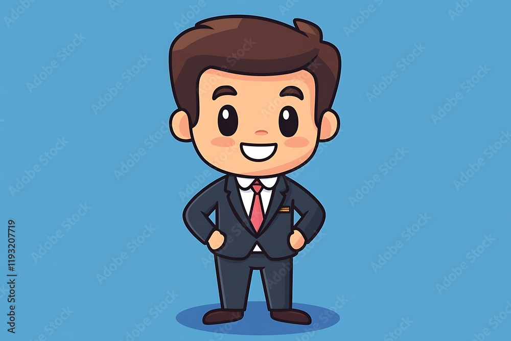 Cute Businessman Chibi Cartoon Illustration Cute Businessman Chibi Cartoon Illustration