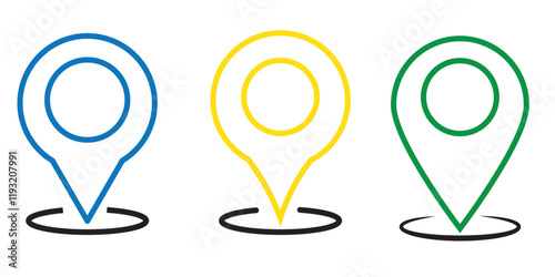 Vector Location pin icon Set.