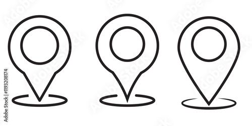 red pin point. map address location pointer symbol