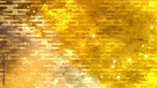 金色の和柄模様・背景