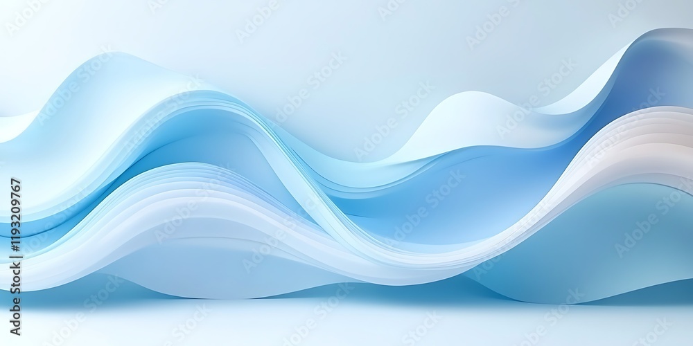 Obraz premium Abstract blue wave background; design, website, presentation