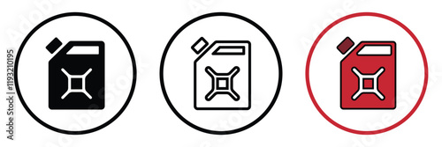 Set of Gas Can icon collection. fuel can, canister of motor oil symbol. Vector Illustration.