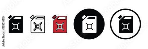Set of Gas Can icon collection. fuel can, canister of motor oil symbol. Vector Illustration.