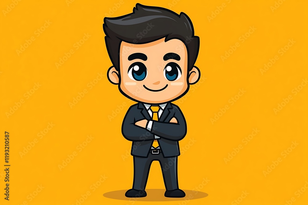 Confident Businessman Cartoon Illustration10 Confident Businessman Cartoon Illustration10