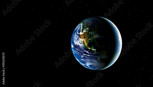 Wallpaper Mural Earth in Space. Planet Globe on Black Background for Science Wallpaper, pop art, with white tones Torontodigital.ca