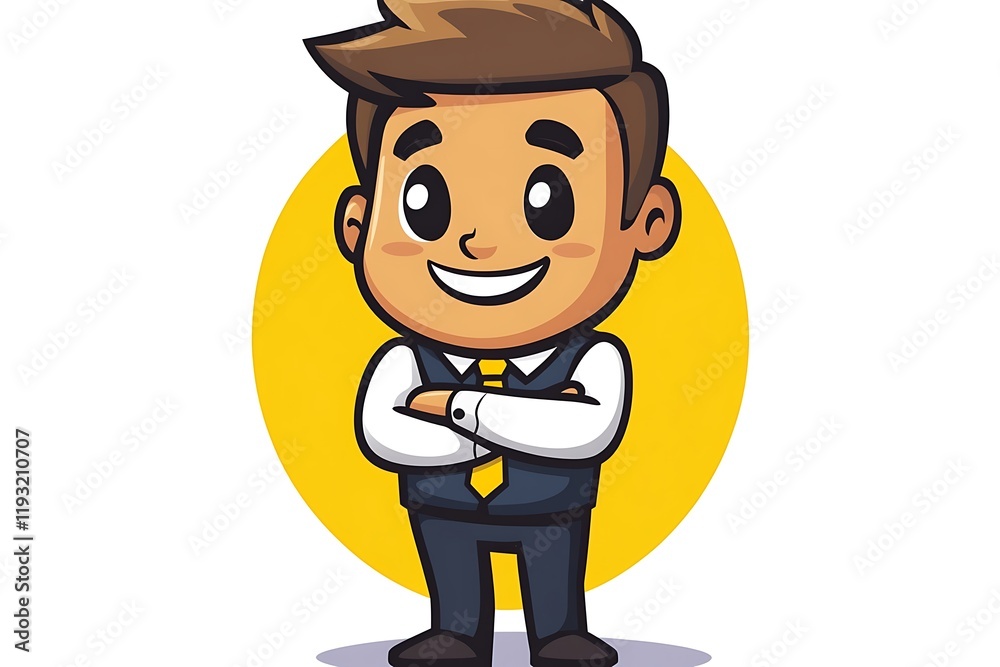 Adorable Young Business Kid Illustration Adorable Young Business Kid Illustration