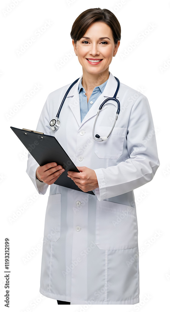 Confident Female Doctor with Clipboard Confident Female Doctor with Clipboard