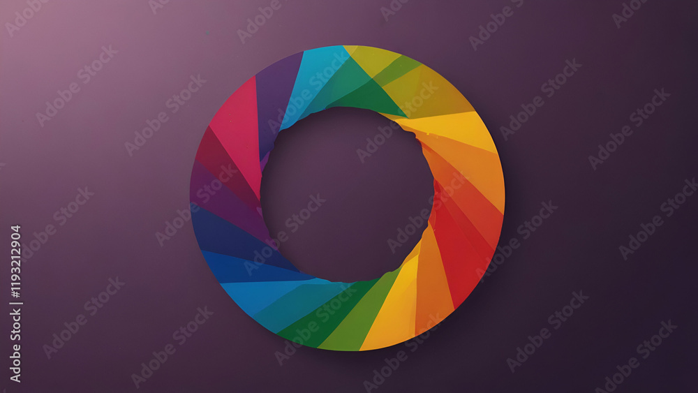 Obraz premium Vibrant Rainbow Camera Shutter Iris A Stunning Vector Illustration of Colorful Artistic Photography Design