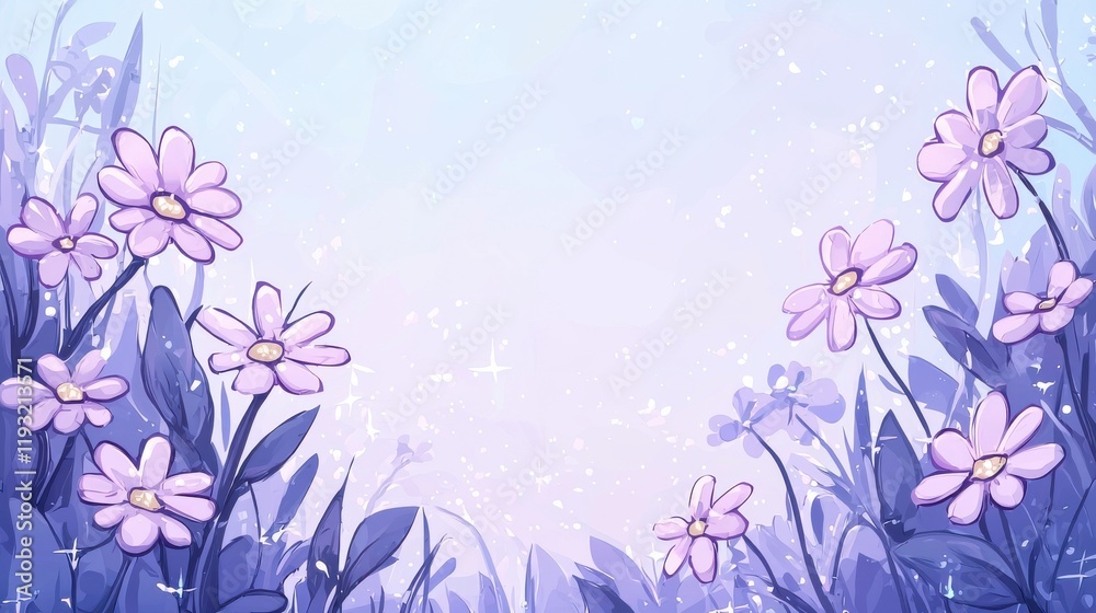 custom made wallpaper toronto digitalPlayful floral frame clipart enchanting garden fantasy design