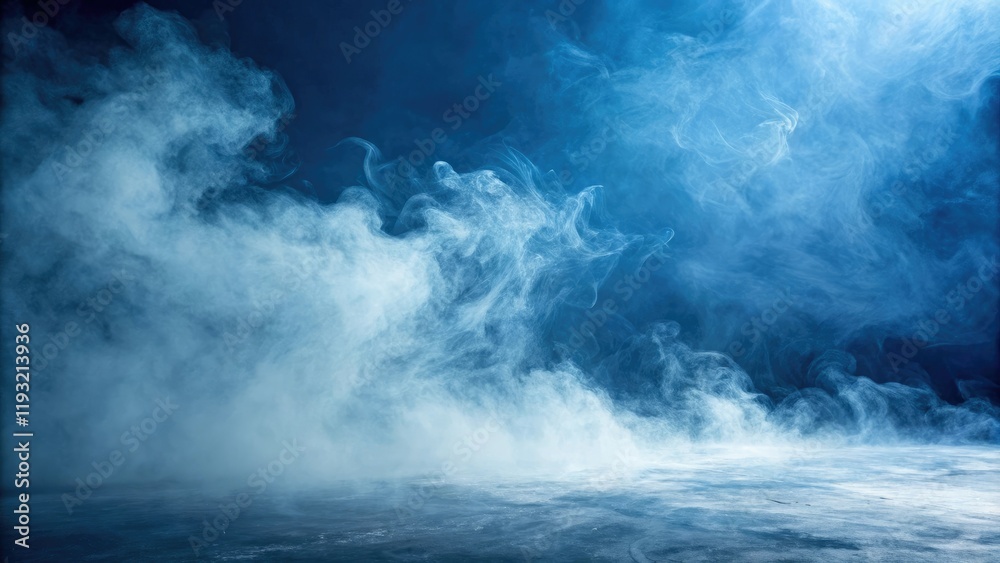 Abstract blue background with swirling clouds of white and gray mist, evoking a sense of ethereal mystery, peaceful, soothing, serene, serene, ethereal Abstract blue background with swirling clouds of white and gray mist, evoking a sense of ethereal mystery, peaceful, soothing, serene, serene, ethereal