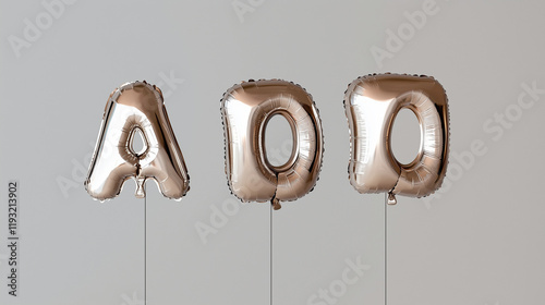 American Style Balloons Letters A to D Metallic Glossy Texture photo