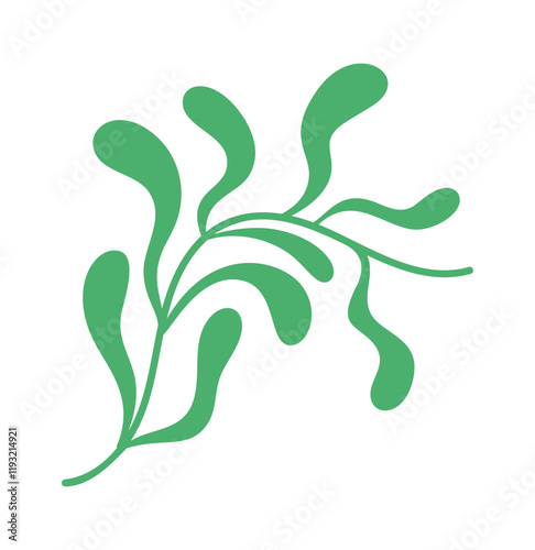 Green seaweed grass stem element