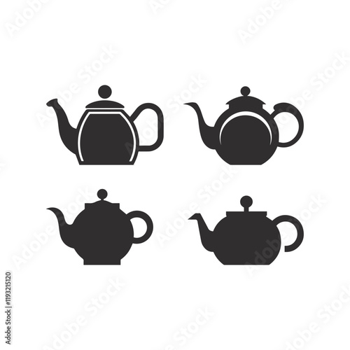 Set of teapot, vector illustration .