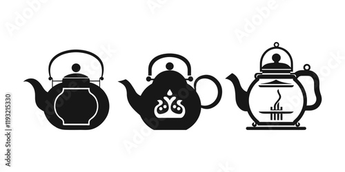 Set of teapot, vector illustration .