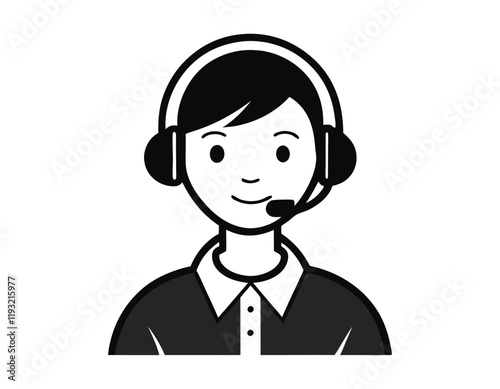 vector graphic of a customer service representative, perfect for telecommunication or technical support concepts