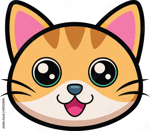 Vector illustration cute kitty face 
