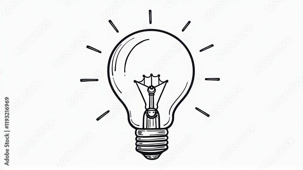Hand-drawn Lightbulb Idea Illustration Hand-drawn Lightbulb Idea Illustration