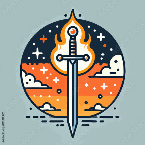 illustration of a trader emitting fire