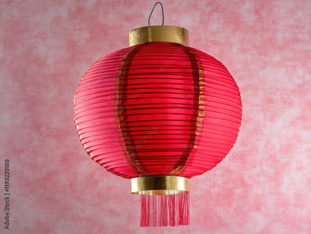 Obraz premium Red Chinese Lantern Festive Asian Decor Holiday Lighting Celebration Hanging Lamp