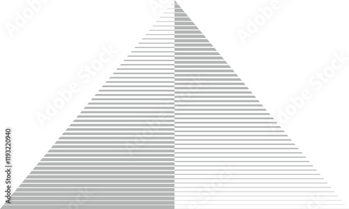 abstract seamless big to small grey thin line triangle pattern art suitable for background.