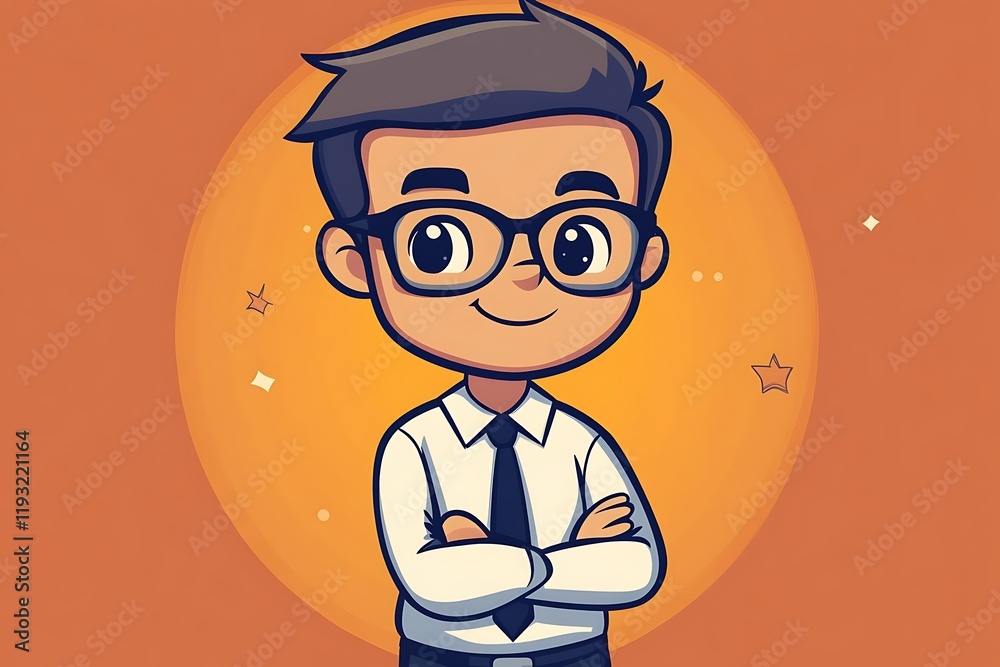 Happy Cartoon Man in Suit and Tie Happy Cartoon Man in Suit and Tie