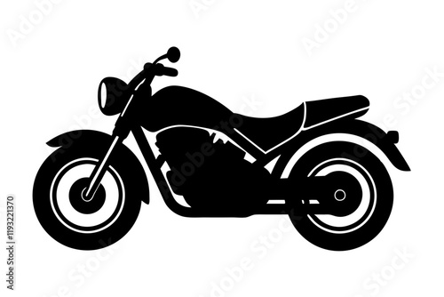 Motorcycle Silhouette Icon Vector Illustration - High-Quality SVG Design