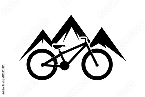 Mountain Biking Silhouette Icon Vector Illustration - Outdoor Adventure Design