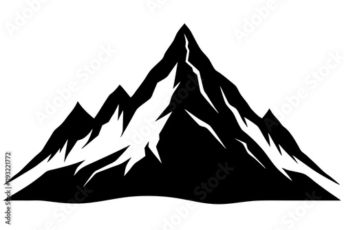 Mountain Peak Silhouette Vector Illustration