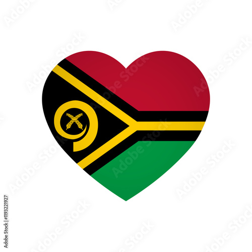 Vanuatu flag - rectangle colorful flag representing a country cultural identity and heritage. The essence of national pride and unity. Attached by the corners in a paper album