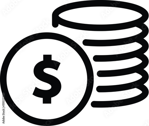 Money Related Vector Line Icon. Contains such Icons as Wallet, ATM, Bundle of Money, Hand with a Coin and more