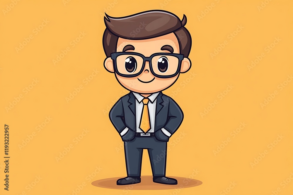 Young Businessman in Suit and Glasses Young Businessman in Suit and Glasses