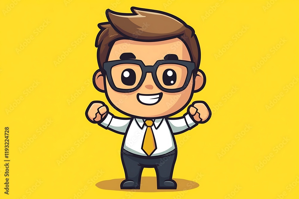 Joyful Businessman Avatar Illustration Joyful Businessman Avatar Illustration