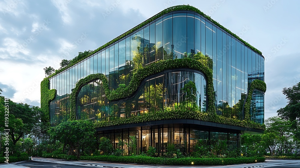 Fototapeta premium Eco-friendly modern architecture daylight and sustainability in urban design