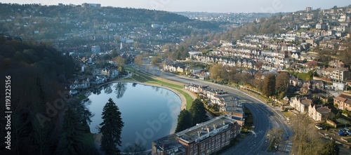 A drone's perspective of Wardown Park in Luton